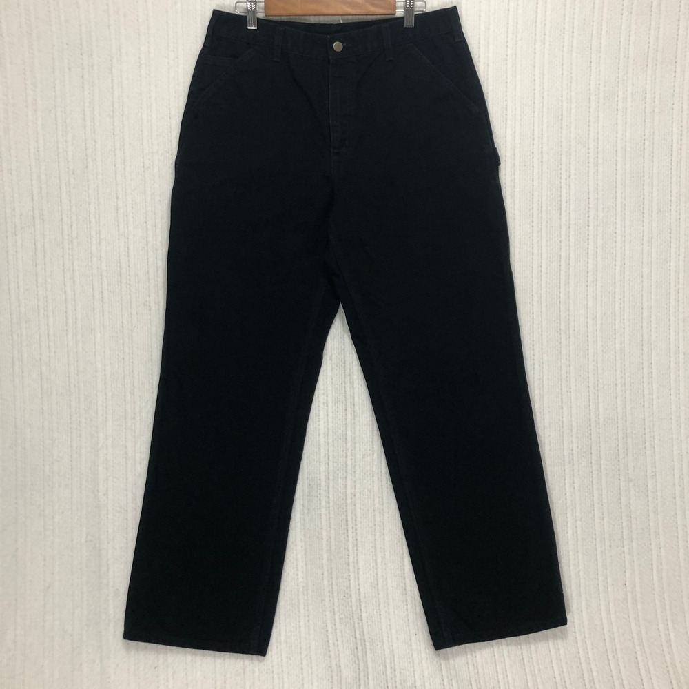 Carhartt Black Carpenter Pants Workwear Utility Cargo Double Knee Mens 36x32